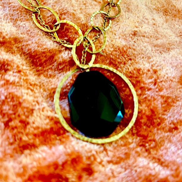 🤩 Stunning 🤩 Handcrafted semiprecious stone hematite/gold link necklace!! - Picture 3 of 6